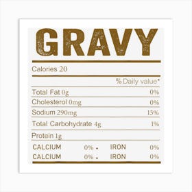 Gravy Nutrition Facts Food Matching Family Thanksgiving Art Print