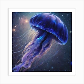 Purple Jellyfish in Space Art Print