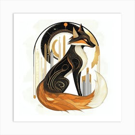 Deco Fox Art Print