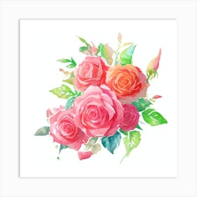 Watercolor Roses9 Art Print