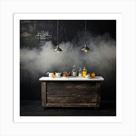 Design Copy Counter Retro Product Board Grey Plank Brown Float Steam Pattern Old Decora (25) Art Print