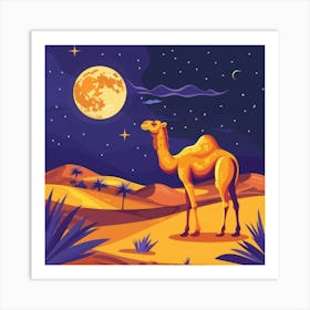 Camel In The Desert 5 Art Print