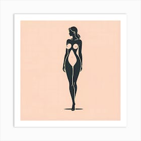 Evolving Silhouette II: Illustration Of A Nude Woman Art Print