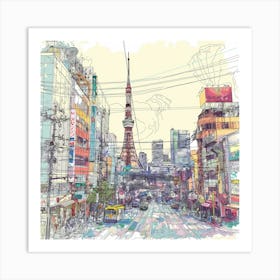 Tokyo City Art Print