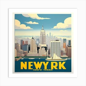 New York 2 Vintage Travel Post Art Print