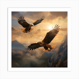 Eagles In Flight Art Print