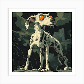 Vintage 80s Nightmarish Dog 1 Art Print