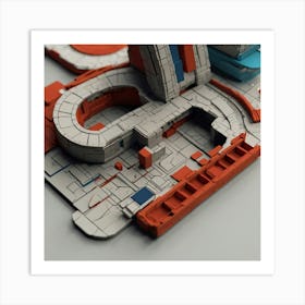 3d Model Of A City Art Print