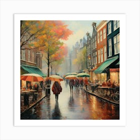 Rainy Day In Amsterdam 7 Art Print