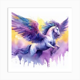 Unicorn Watercolor Painting Art Print