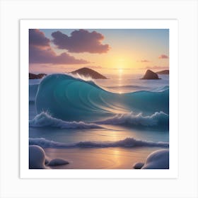 Ocean At Sunset Art Print