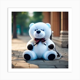 White Teddy Bear Art Print