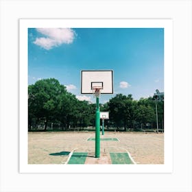 Competition Play Wooden Board Abandoned Recreation Court Background Park Nobody Basket Gr (7) Art Print