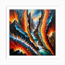 colorful terrain Art Print