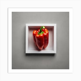 Red Pepper In A White Frame Art Print