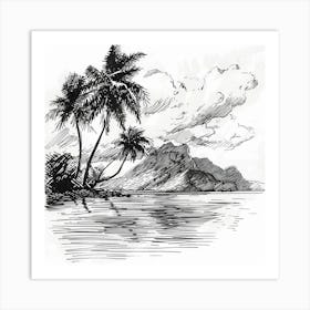 A Tahiti In French Polynesia Hand Drawn Sketch I 1720357144 4 Art Print