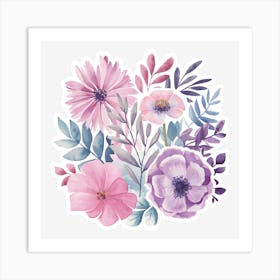 Watercolor Flowers 4 Art Print