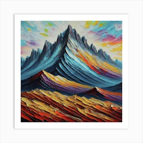 Abstract Mountain Painting Art Print