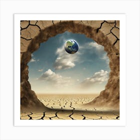 Nasa Earth In A Cave Art Print