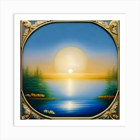 Sunset Over The Lake Art Print