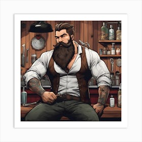 Bearded Barber Art Print