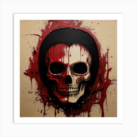 Blood Splatter Skull Art Print