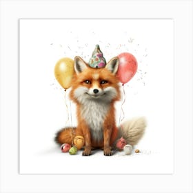 Birthday Fox 7 Art Print