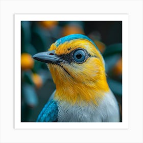 Blue And Yellow Bird 1 Art Print