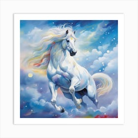 White Horse In The Sky Art Print