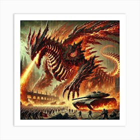 A Depiction Of Ignis Draconis, A Massive Dragon Li Art Print