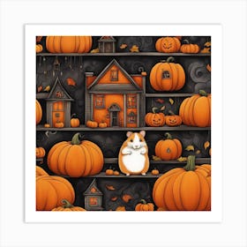 House Of Pumpkins Art Print
