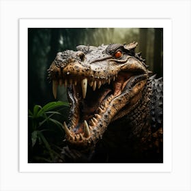 Alligator In The Jungle Art Print