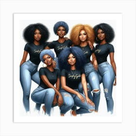 Afro Girls Art Print