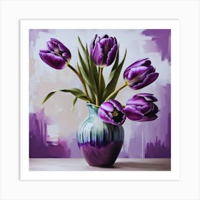 Purple Tulips Art Print