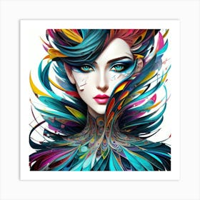 Aquarela Oil Paint Girl (9) Art Print