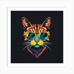 Cat In Sunglasses Art Print