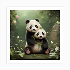 Panda Bears Art Print