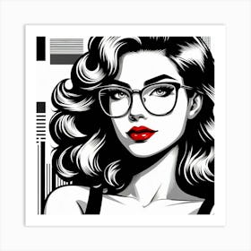 A woman with wavy hair Art Print