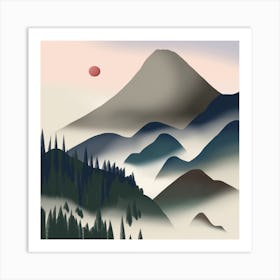 Nature In Gray And Blue Square Art Print