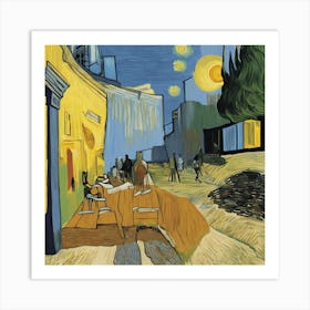 Night At The Cafe Art Print