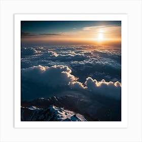 Sunrise Over Clouds Art Print