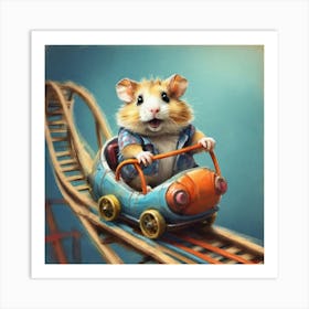 Hamster On Roller Coaster 4 Art Print