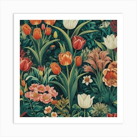 Floral Wallpaper 17 Art Print