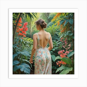 Into The Garden Ai Art Wall Art Design Illustration (38) Art Print