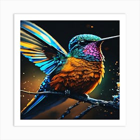 Colorful Hummingbird Art Print