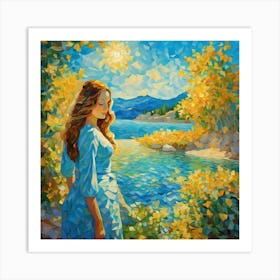 Girl By The Lakegugh Art Print