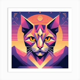 Jasper Low Poly Cat Art Print