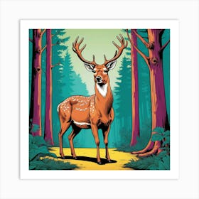 Deer In The Woods 6 Art Print