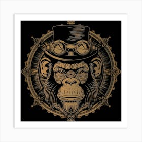 Steampunk Monkey 45 Art Print