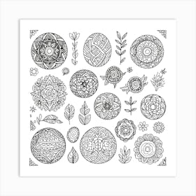 Doodles In Black And White Line Art 5 Art Print 2 1 Art Print